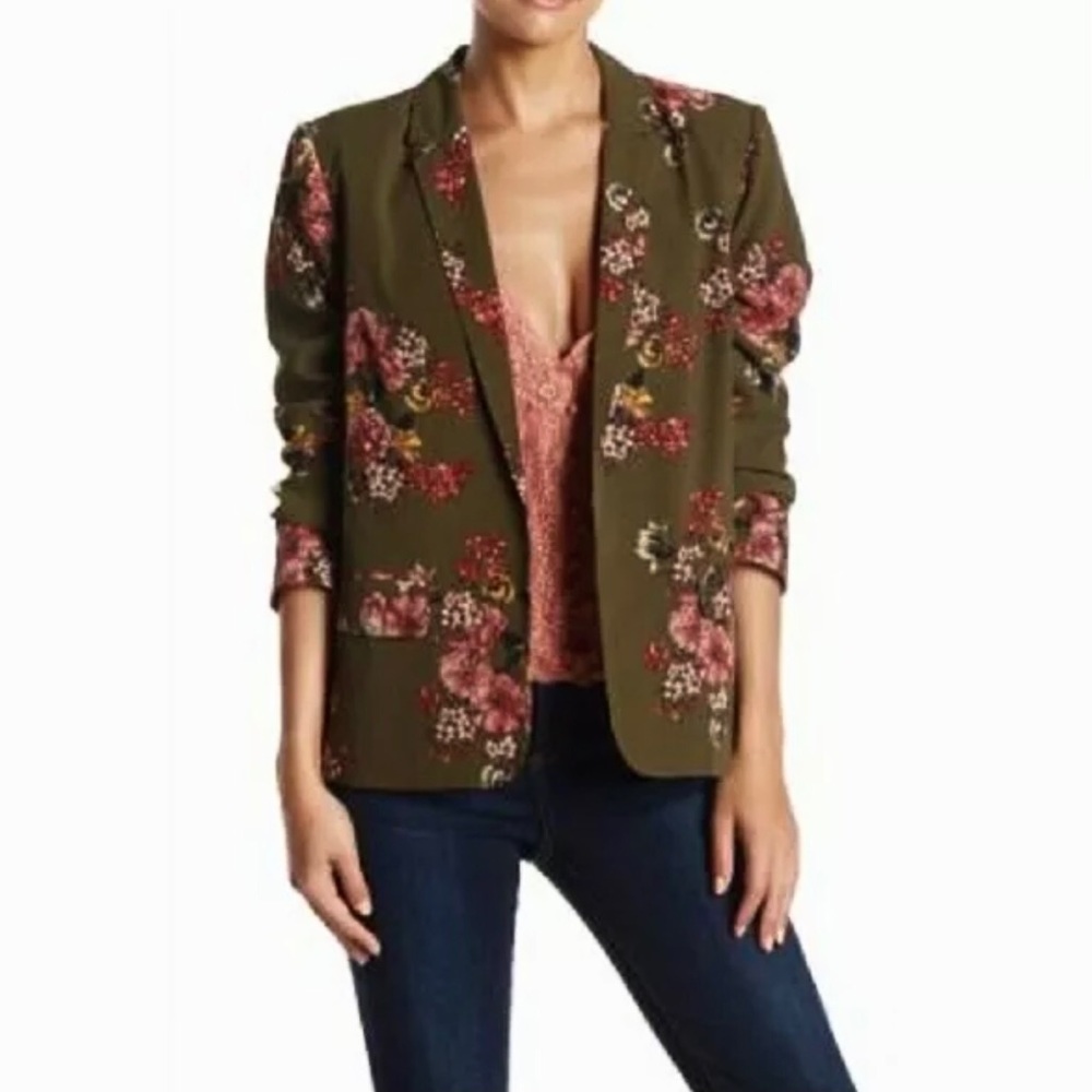 SOLD! DR2 Daniel Rainn Green Floral Print Blazer